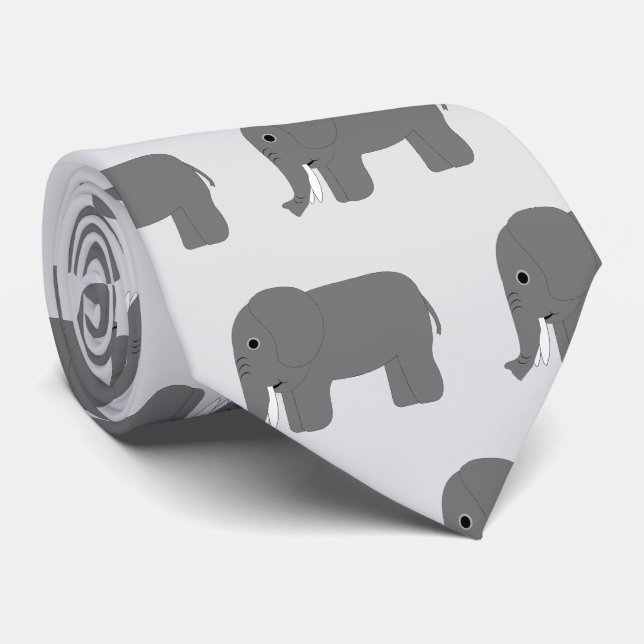 Gravata Design de Elefante (Rolled)