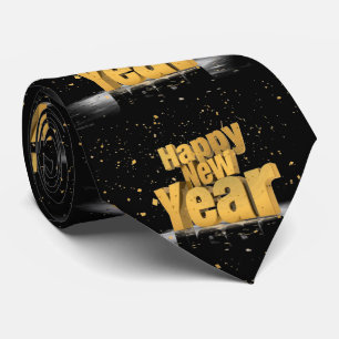 Gravata Design De Feliz ano novo Dourado E Encantado De Pr