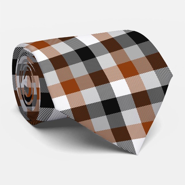 Gravata Design de Gingham Preto-Castanho (Criador carregado)