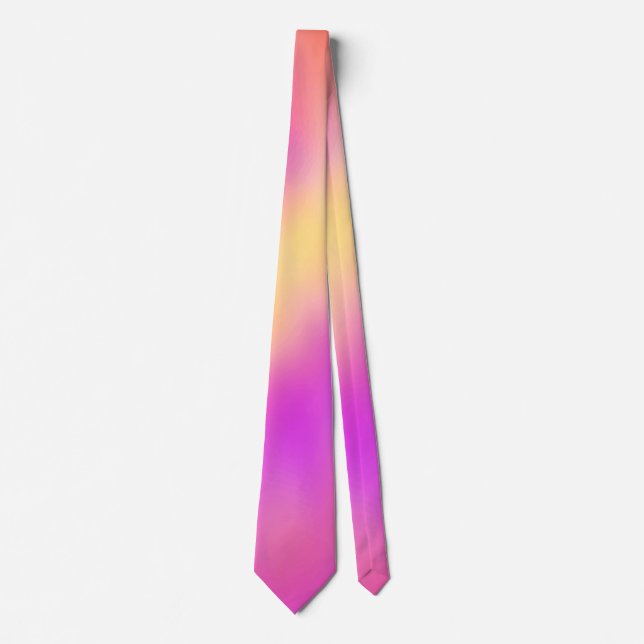 Gravata Design de Gradiente Colorido Iridescente de Pastel (Frente)