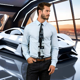 Gravata Design de Gráfico Industrial Torneio Azul Negro