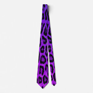 Gravata Design de Impressão de Leopardo Roxo