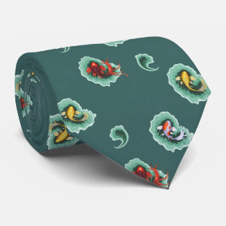 Gravata Design de Koi Paisley da cerceta