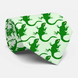 Gravata Design de Lagarto Verde