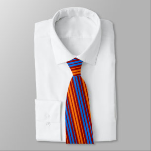 Gravata Design de Listras Verticais Laranja Vermelho Azul