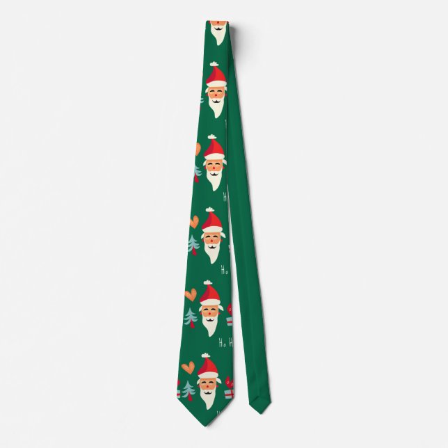 Gravata Design de Natal de Papais noeis (Frente)
