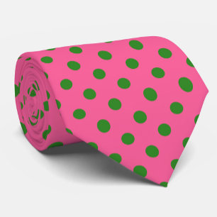 Gravata Design de padrão Bolinhas verde no cor-de-rosa