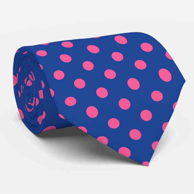 Gravata Design de padrão de bolinhas rosa sobre azul (Criador carregado)