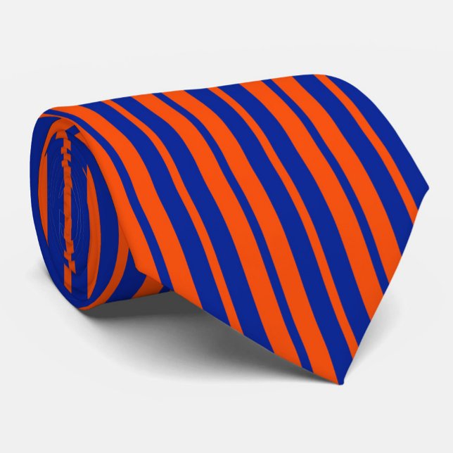 Gravata Design de Padrão de Faixa Na moda de Azul Laranja (Criador carregado)