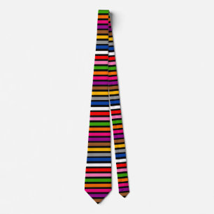 Gravata Design de Padrão de Linhas de Listras Multicolores
