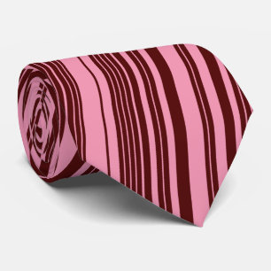 Gravata Design de padrão de listras rosa e burgundy