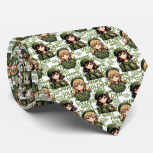 Gravata Design de Padrão de Meninas Soldier Animes