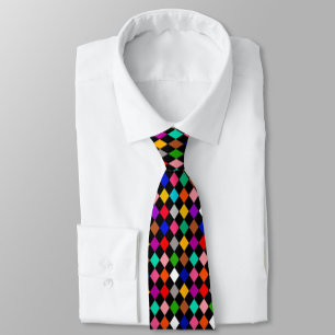 Gravata Design de Padrão de Ouros de Harlequin Multicolor