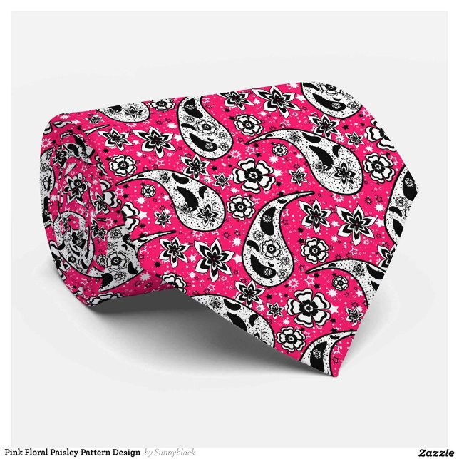 Gravata Design de padrão de Paisley Floral rosa (Criador carregado)