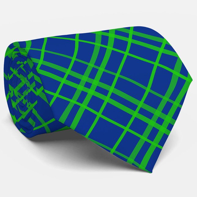 Gravata Design de Padrão de Xadrez de Tartan Azul (Criador carregado)