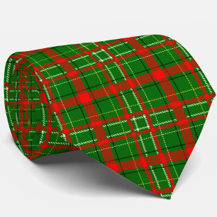 Gravata Design de Padrão de Xadrez de Tartan no Natal Verd