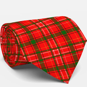 Gravata Design de Padrão de Xadrez de Tartan no Natal Verm