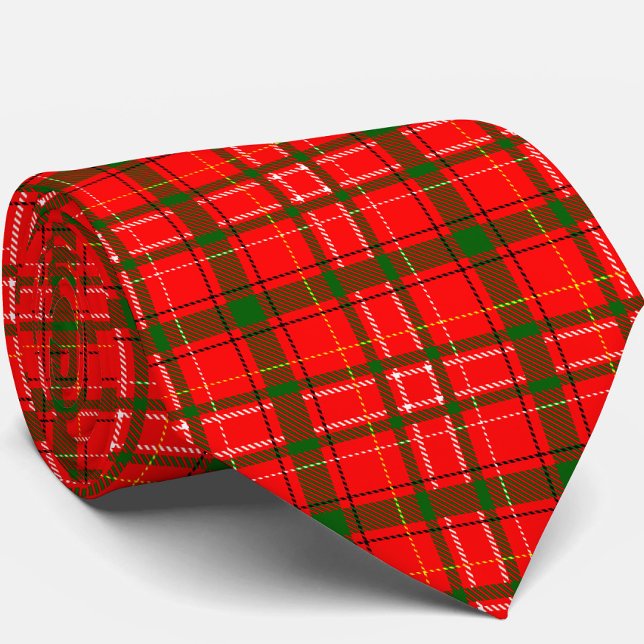 Gravata Design de Padrão de Xadrez de Tartan no Natal Verm (Criador carregado)