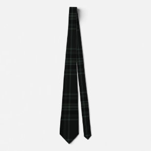 Gravata Design de Padrão de Xadrez de Tartan Verde e Preto