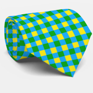 Gravata Design de Padrão de Xadrez de Verificação Amarelo