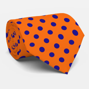 Gravata Design de Padrão do Blue On Orange Bolinhas