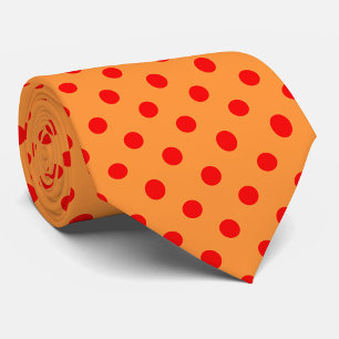 Gravata Design de Padrão do Red On Orange Bolinhas