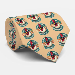 Gravata Design de piada engraçada de frango retro