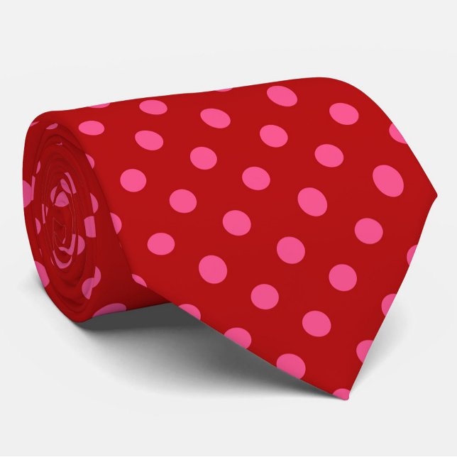 Gravata Design de Pontos Marrons Vermelho Rosa (Criador carregado)