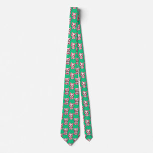 Gravata Design de Puppy Dog Patterno - Verde
