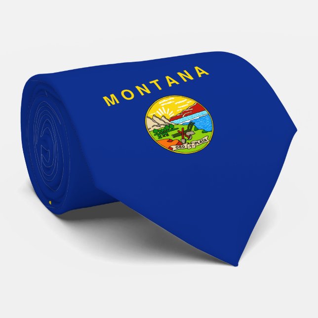 Gravata Design de Sinalizador do Estado de Montana (Rolled)