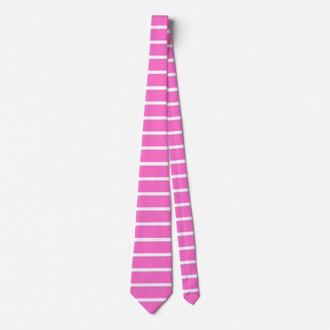 Gravata Design de Stripes Brancas e Rosa (Frente)