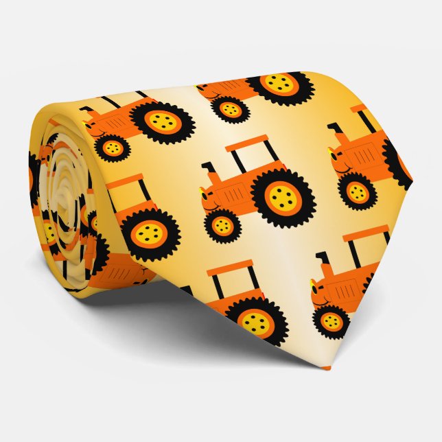 Gravata Design de Trator Laranja (Rolled)