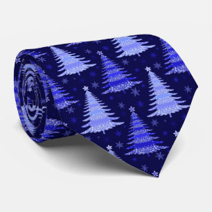 Gravata Design do padrão azul da árvore de Natal