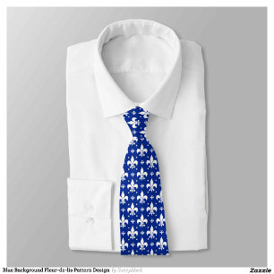 Gravata Design do padrão Fleur-de-lis de fundo azul