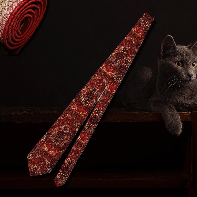 Gravata Design do tapete oriental em vermelho escuro (Criador carregado)