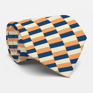 Gravata Design em três cores (azul, amarelo, terracota)