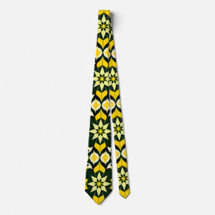 Gravata Design Floral Geométrico Vibrante