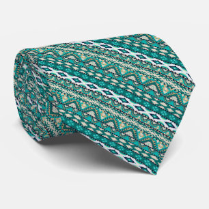 Gravata design verde fofo padrões aztecas design