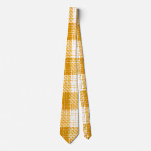Gravata Design Xadrez Amarelo e Branco em Xadrez Ousado