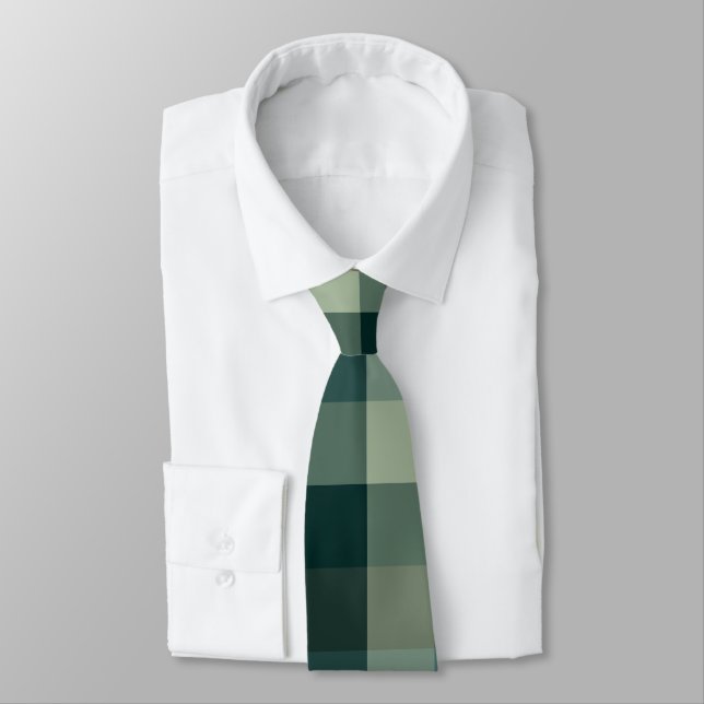 Gravata Design Xadrez Gingham Verde  (Amarrado)