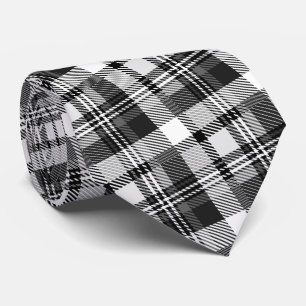Gravata Design Xadrez Madras Preto Cinza Branco