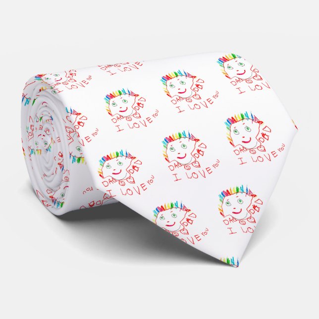 Gravata Design Your Own Custom Tie with Your Child's Art (Rolled)