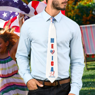 Gravata Dia 4 de julho da Independência Americana