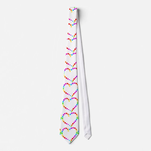 Gravata dia de os namorados arco-íris casamento mens tie (Frente)