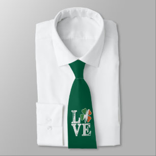 Gravata Dia de São Patrício Amor Sortudo Trevo Irlandês Ve
