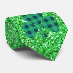 Gravata dia de São Patrício brilho glitter verde Kelly  Ne