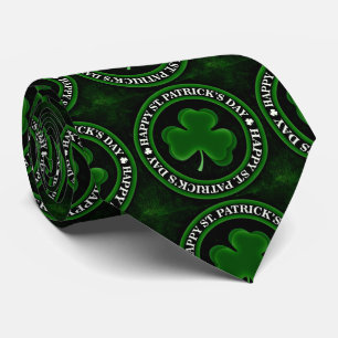 Gravata Dia de São Patrício Shamrock verde Thunder_Cove
