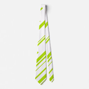 Gravata Diagonais - Verde limão e branco