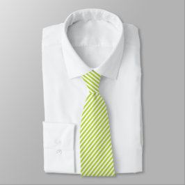 Gravata Diagonal lime green and white stripes pattern