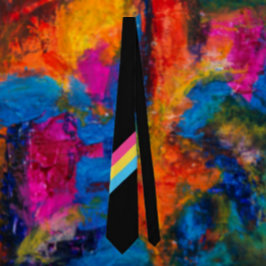 Gravata Diagonal Orgulho Pansexual: Cores Ousadas,